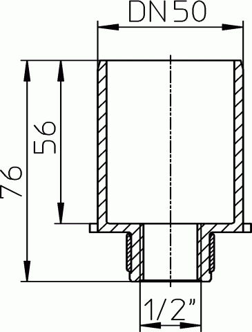 HL 41.2 Переходник DN50 x 1/2"