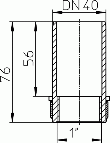 HL 40.4 Переходник DN40 х 1"
