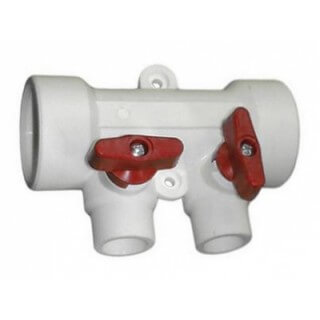 Kalde Коллектор c воздухоотводчиком 2вых./ручки красные 40 х 20