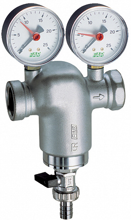 Far Фильтр 1"ВР-ВР 300 мкм хром с манометром