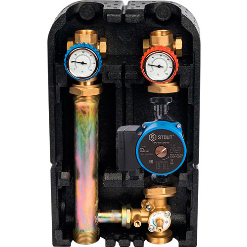 Stout Насосная группа с 3-х ходовым приводным смесителем 1" с насосом SPC 25/60-180