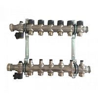 Oventrop Multidis SF Коллектор 6 отводов G 3/4'' с вентильными вставками (воздушник сзади)