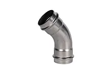 Rommer Угольник 45° ВПр-ВПр 54х54мм, из нержавеющей стали, прессовой, арт. RSS-0005-000054