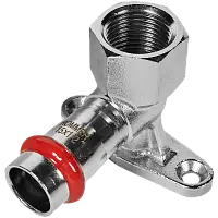 ROMMER Угольник настенный с креплением ВПр-ВР 15х1/2 из нержавеющей стали прессовой, арт. RSS-0011-001512