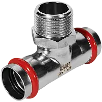 ROMMER Тройник-переходник ВПр-НР 28х1, из нержавеющей стали, прессовой, арт. RSS-0016-000281