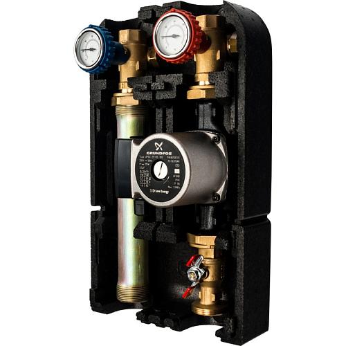 Stout Насосная группа с прямым контуром 1" с насосом Grundfos UPSO 25-65 в теплоизоляции